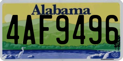 AL license plate 4AF9496
