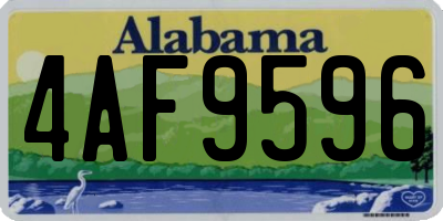 AL license plate 4AF9596