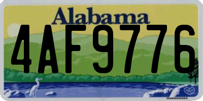 AL license plate 4AF9776