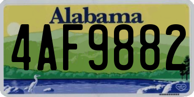 AL license plate 4AF9882