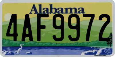 AL license plate 4AF9972