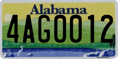 AL license plate 4AG0012