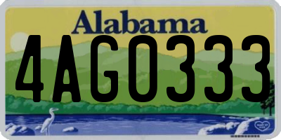AL license plate 4AG0333