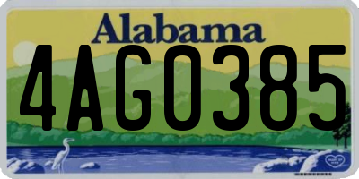 AL license plate 4AG0385