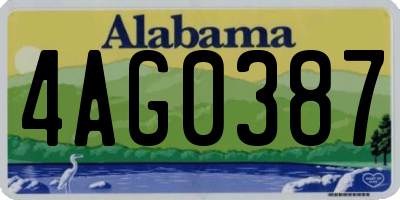 AL license plate 4AG0387