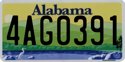 AL license plate 4AG0391