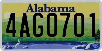 AL license plate 4AG0701