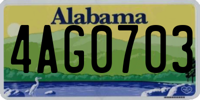 AL license plate 4AG0703
