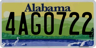 AL license plate 4AG0722