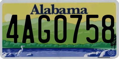 AL license plate 4AG0758
