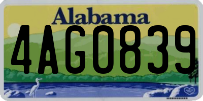 AL license plate 4AG0839