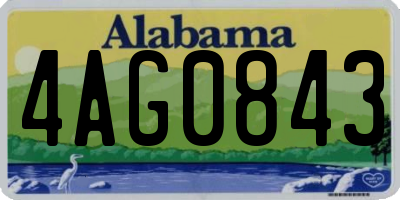 AL license plate 4AG0843