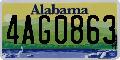AL license plate 4AG0863