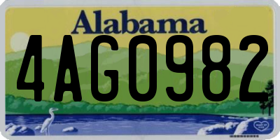 AL license plate 4AG0982