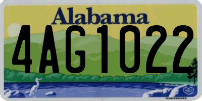 AL license plate 4AG1022