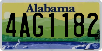 AL license plate 4AG1182