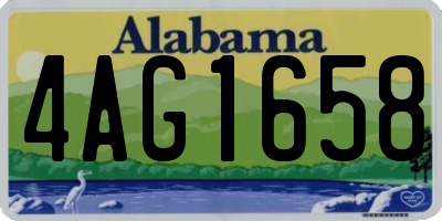 AL license plate 4AG1658