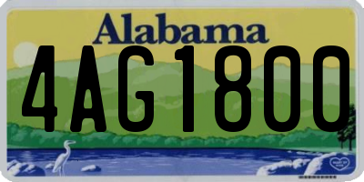 AL license plate 4AG1800
