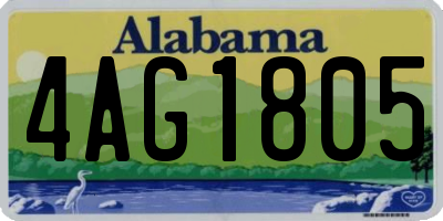 AL license plate 4AG1805