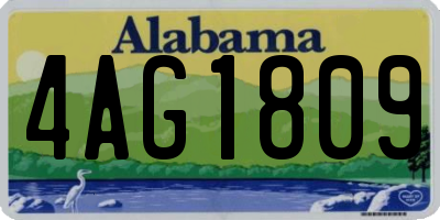 AL license plate 4AG1809