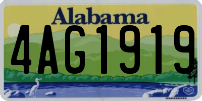 AL license plate 4AG1919