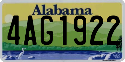 AL license plate 4AG1922