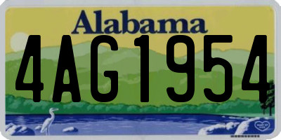 AL license plate 4AG1954