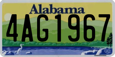 AL license plate 4AG1967
