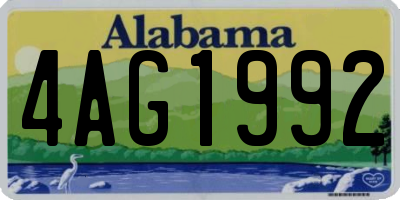AL license plate 4AG1992