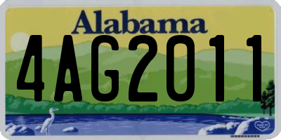AL license plate 4AG2011