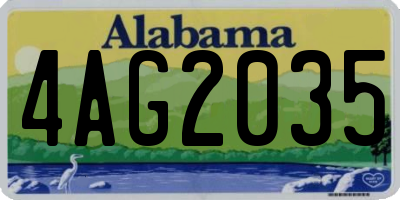 AL license plate 4AG2035