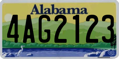 AL license plate 4AG2123