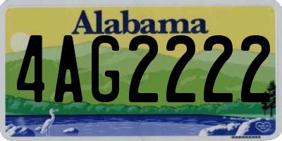 AL license plate 4AG2222