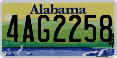 AL license plate 4AG2258