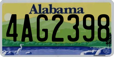 AL license plate 4AG2398