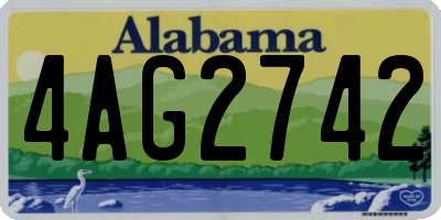 AL license plate 4AG2742