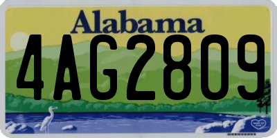 AL license plate 4AG2809
