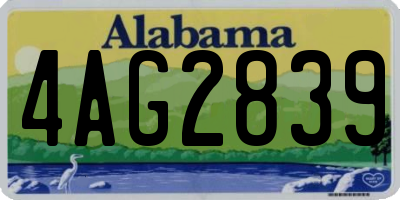 AL license plate 4AG2839