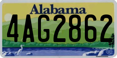 AL license plate 4AG2862