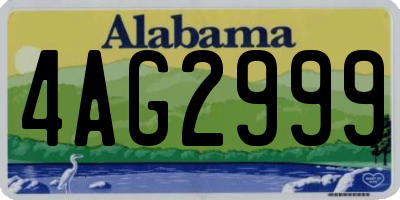 AL license plate 4AG2999
