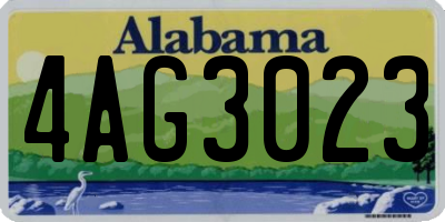 AL license plate 4AG3023