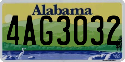 AL license plate 4AG3032