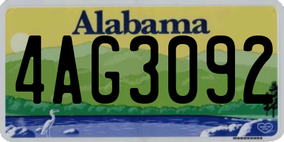 AL license plate 4AG3092