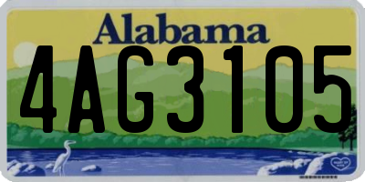 AL license plate 4AG3105