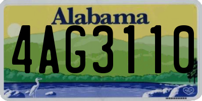 AL license plate 4AG3110
