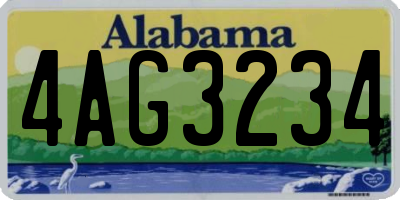 AL license plate 4AG3234