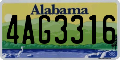 AL license plate 4AG3316