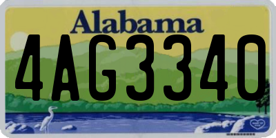 AL license plate 4AG3340
