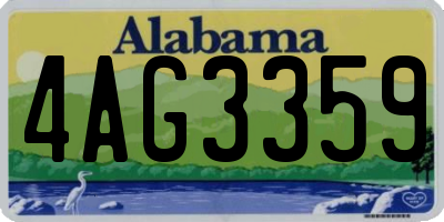 AL license plate 4AG3359