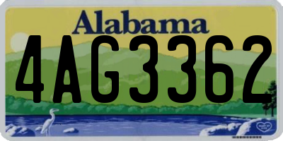 AL license plate 4AG3362
